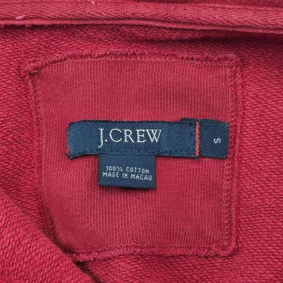 J.Crew Mens Small Red Cotton Collared 1/4 Zip Pullover Sweatshirt Casual Y2K - Picture 5 of 7